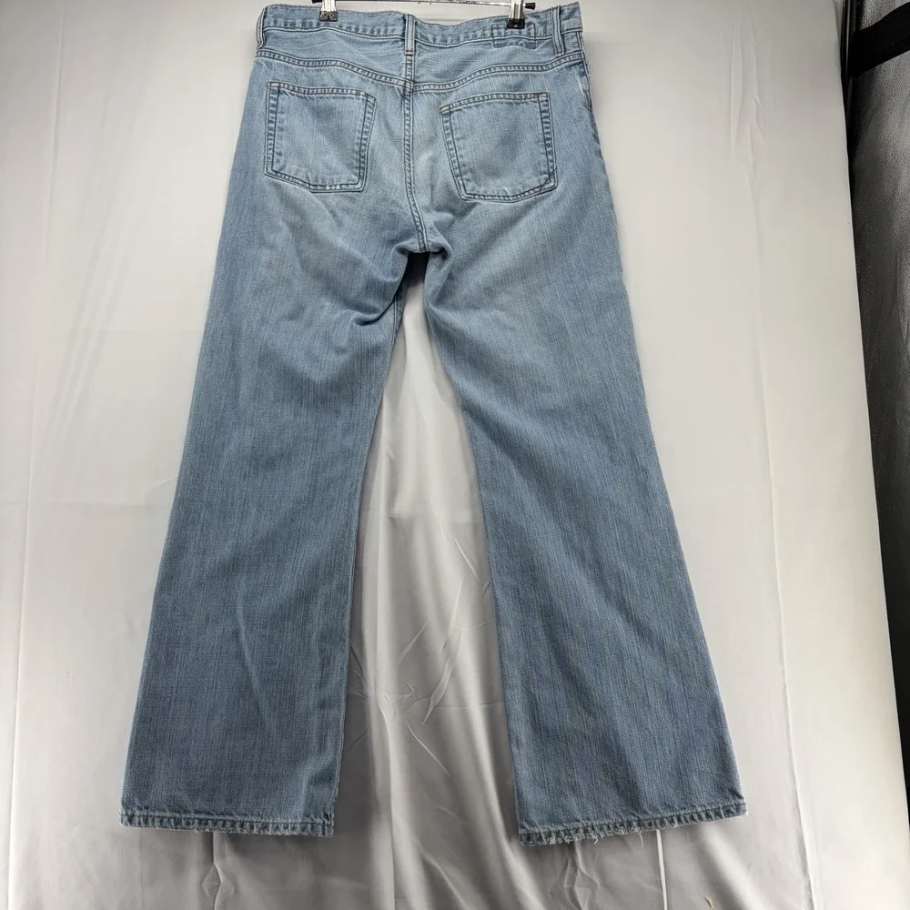 Banana Republic Men's Blue Denim Boot Cut Jeans 33x32 (Fits 33x30) Distressed